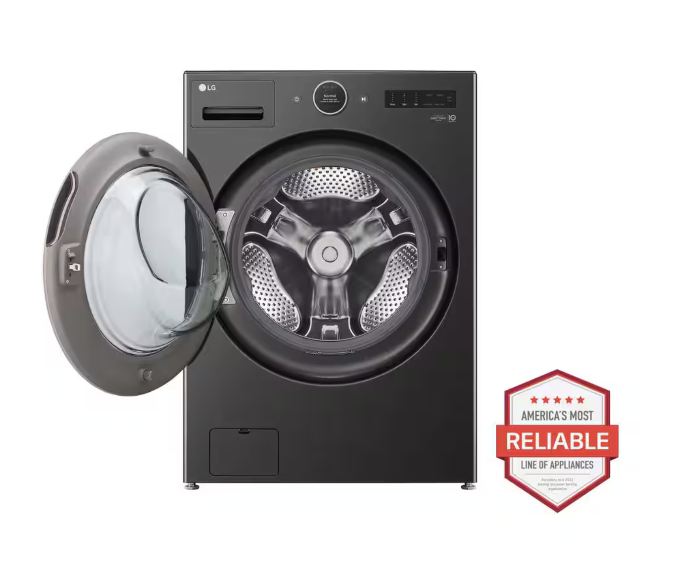 LG- 5.0 cu. ft. Stackable Smart Front Load Washer with AI Digital Dial ...